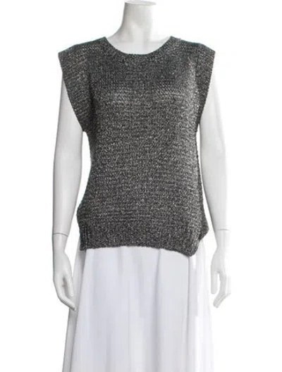 Pre-owned Sandro Crew Neck Sweater In Silver
