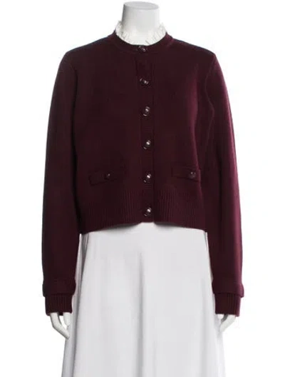 Pre-owned Sandro Crew Neck Sweater W/ Tags In Burgundy