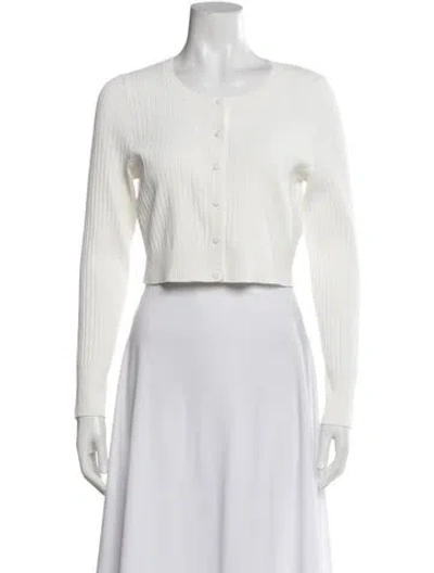 Pre-owned Sandro Crew Neck Sweater In White