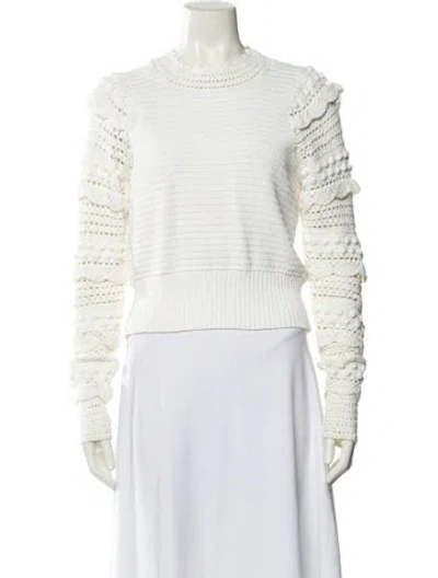Pre-owned Sandro Crew Neck Sweater In White