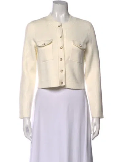 Pre-owned Sandro Crew Neck Sweater In White