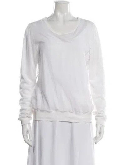 Pre-owned Sandro Crew Neck Sweater In White