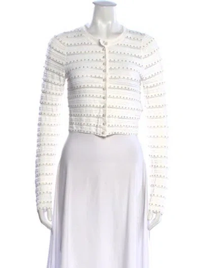 Pre-owned Sandro Crew Neck Sweater In White