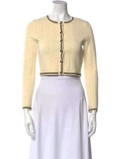 Pre-owned Sandro Crew Neck Sweater In Yellow