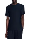 Sandro Certified Linen T-shirt In Midnight Blue