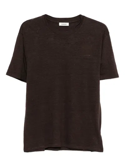 Sandro Crew-neck T-shirt In Brown