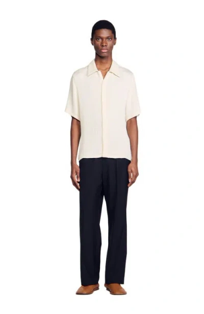 Sandro Crinkled Shirt In Optic White