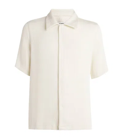 Sandro Crinkled Short-sleeve Shirt In Optic White