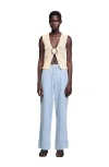 Sandro Womens Naturels Flower-embroidered V-neck Sleeveless Crochet Cardigan