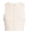 Sandro Crochet Detail Sweater In Beige