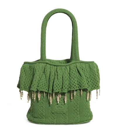 Sandro Crochet Embellished Top-handle Bag