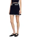 Sandro Fleur Mini Skirt In Black