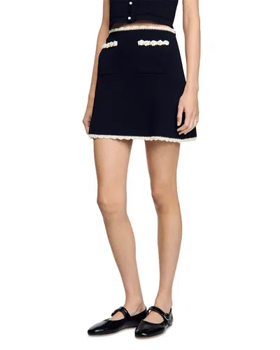 SANDRO CROCHET MINI SKIRT