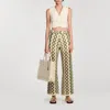 Sandro Henrik Pant In Ecru / Olive Green
