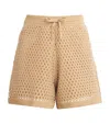 Sandro Womens Naturels Drawstring-waist Sequin-embellished Knitted Shorts In Neutral