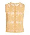Sandro Crochet Sleeveless Cardigan In Yellow