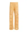 Sandro Crochet Straight-leg Trousers In Yellow