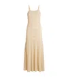 Sandro Lace-panelling Maxi Dress In Beige