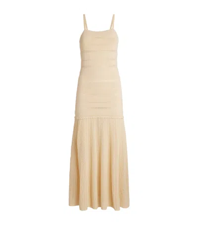 SANDRO CROCHET-STRIPE MAXI DRESS
