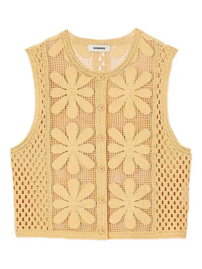 SANDRO CROCHET TOP