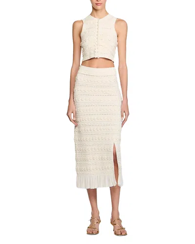 SANDRO CROCHET TRIM KNIT SKIRT