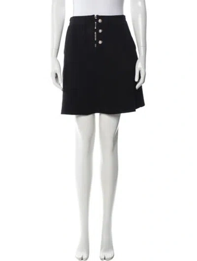 Pre-owned Sandro Crochet Trim Mini Skirt In Blue