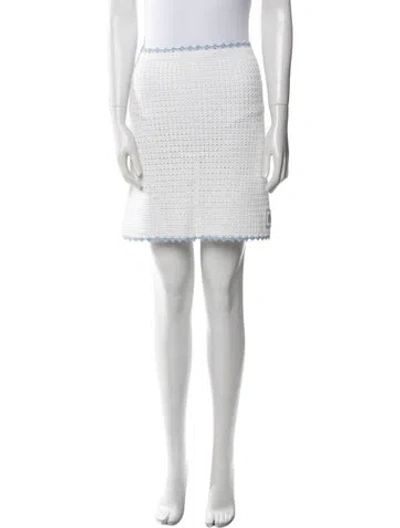 Pre-owned Sandro Crochet Trim Mini Skirt W/ Tags In White