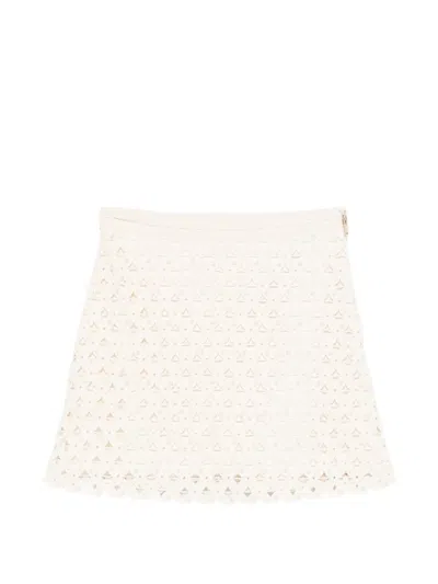 Sandro Crocheted Mini Skirt In Neutral