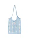 Sandro Crocheted Shoulder Bag In Blue