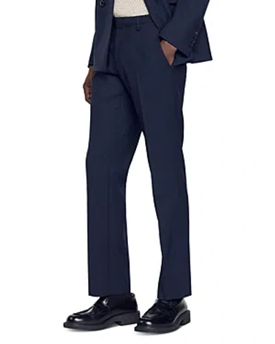 Sandro Croise Suit Pants In Navy Blue