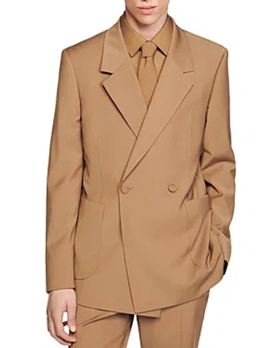 Sandro Croisse Mode Slim Fit Suit Jacket In Camel