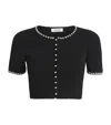 Sandro Cropped Beaded Cardigan In Black