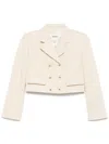 Sandro Cropped Blazer In Neutrals