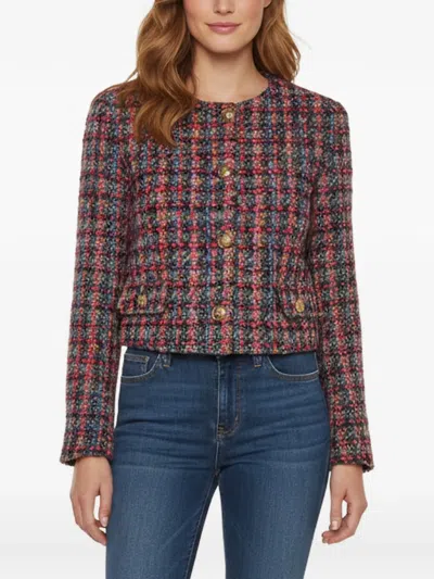 Pre-owned Sandro Cropped Bouclé Jacket In Black