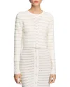 Sandro Cropped Cardigan With Pearl Buttons In Ecru