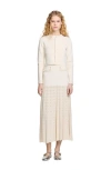 Sandro Cropped Cardigan With Peal Buttons In Ecru