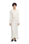Sandro Cropped Cardigan With Pearl Buttons In Ecru