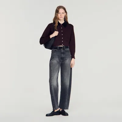 Sandro Cropped Coatigan In Multi