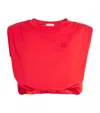 Sandro Cropped Draped T-shirt In Red