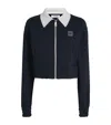 Sandro Cropped Dual-tone Sweatshirt In Blue