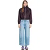 Sandro Cropped Embroidered Satin Jacket In Brown