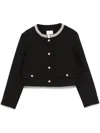 Sandro Embellished Cropped Jacket In Black