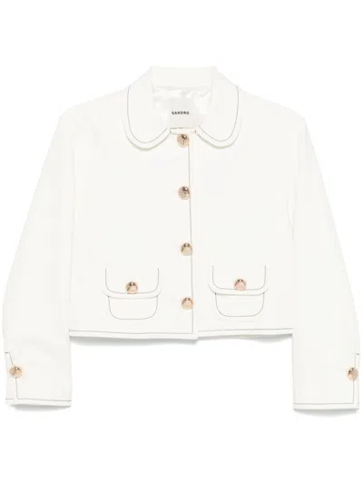Sandro Cropped Jacket In White