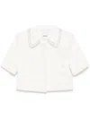 Sandro Short-sleeved Rhinestone Jacket In White