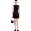 Sandro Button-embellished Cropped Sweater In Black