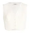 Sandro Cropped Pinstripe Waistcoat In Beige