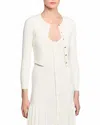 Sandro Cropped Rib Knit Cardigan In Neutral
