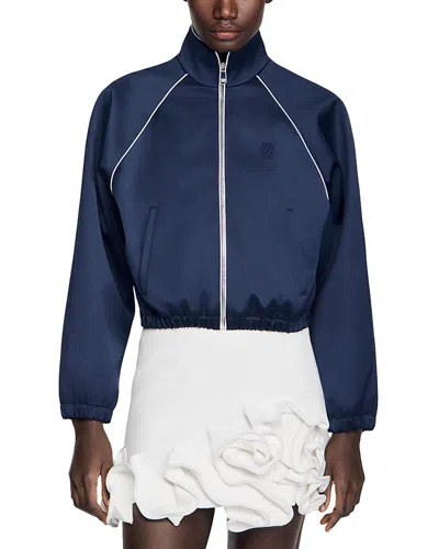 SANDRO CROPPED SATIN JACKET