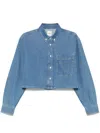 Sandro Hiro Denim Button-front Shirt In Blue