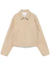 Sandro Cropped Shirt Jacket In Brown